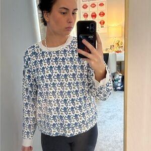 Roller Rabbit Blue and White Monkey Sweatshirt